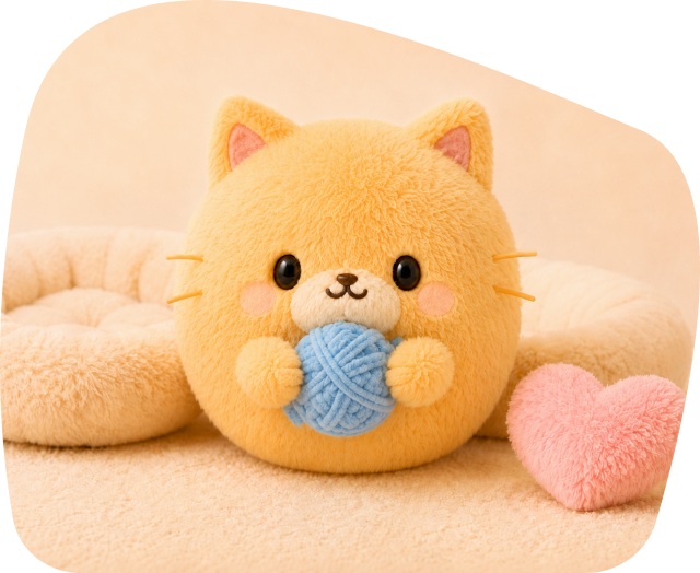 cat sitting service plush cat artwork
